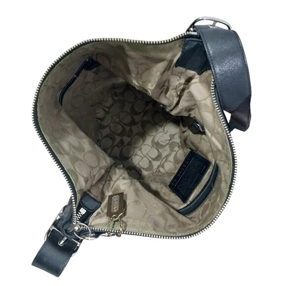 COACH! VINTAGE COLLECTOR BLACK GENUINE LEATHER ADJUSTABLE STRAP PURSE, HANDBAG! - Picture 11 of 13